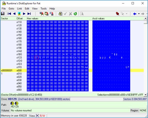 DiskExplorer: Entire drive is selected