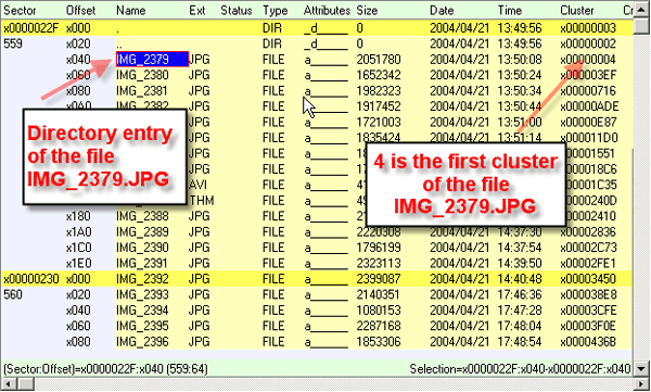 DiskExplorer for FAT: Directory entry for file IMG_2379.JPG
