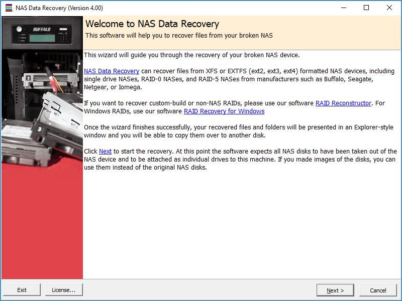 NAS Data Recovery screenshot