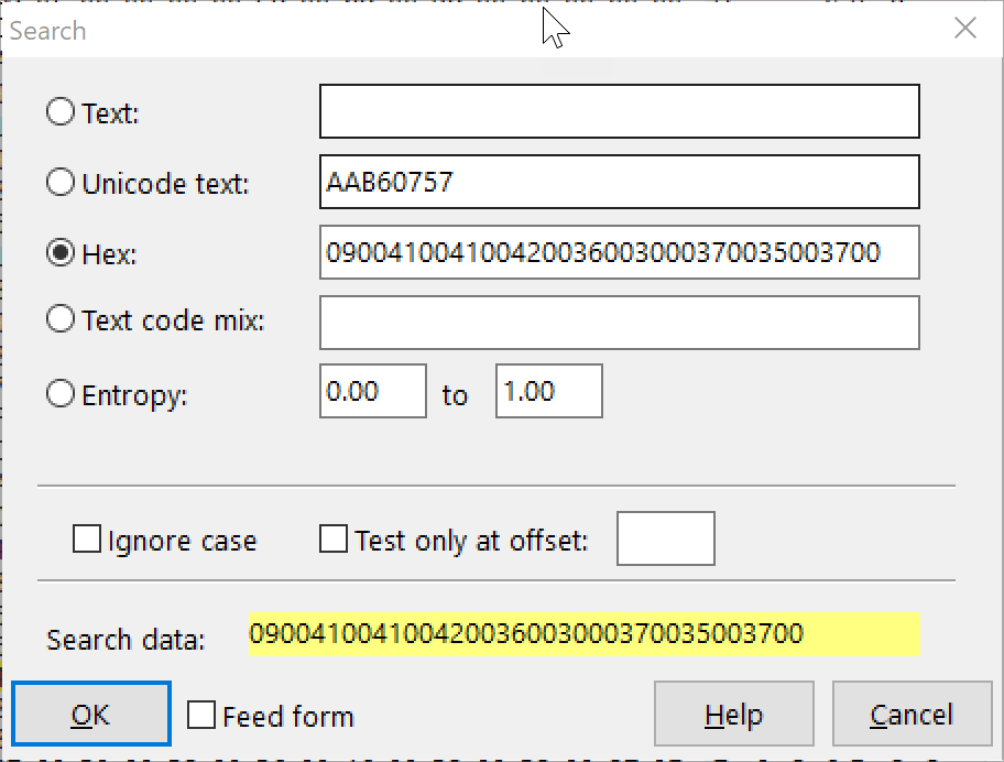 DiskExplorer X: Suchdialog 
