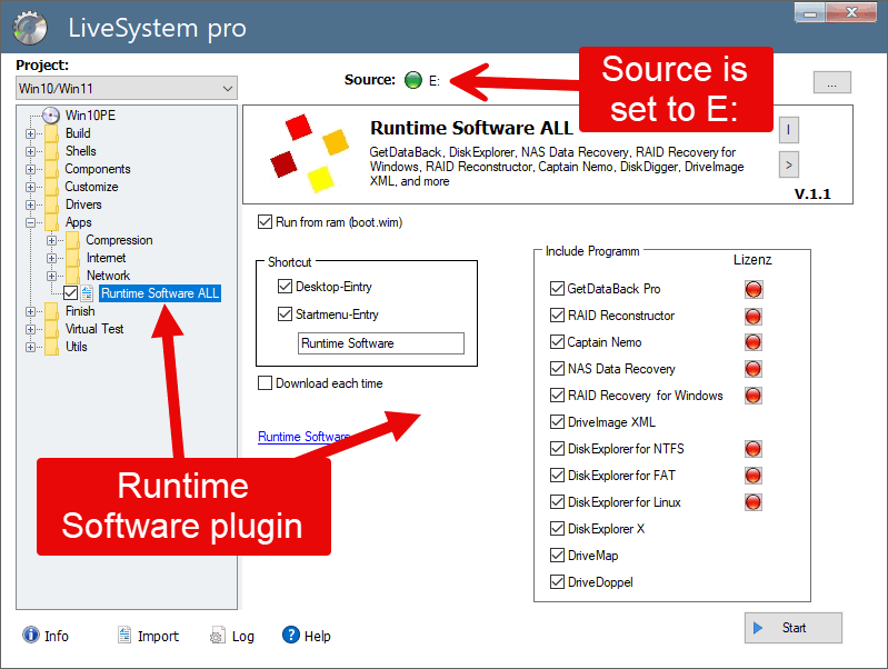 LSP con el complemento de Runtime Software