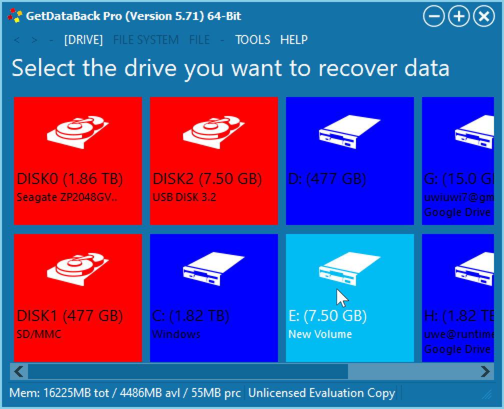 DiskExplorer X : Recherche 