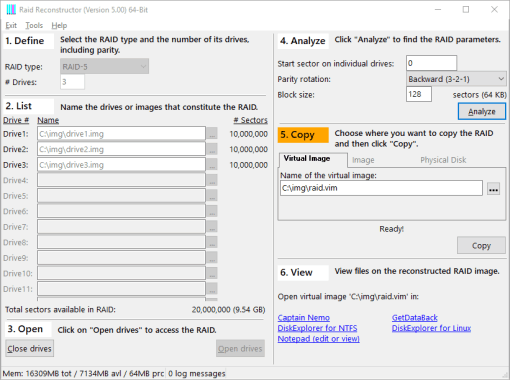 Créer une image virtuelle