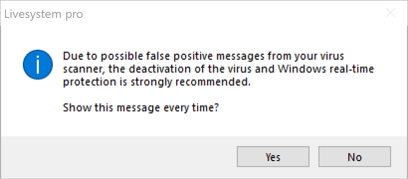 Avertissement concernant les logiciels antivirus